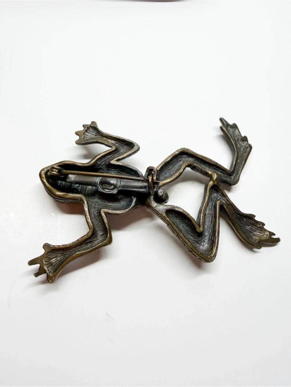 Vintage JJ Jonet Articulated Frog Brooch